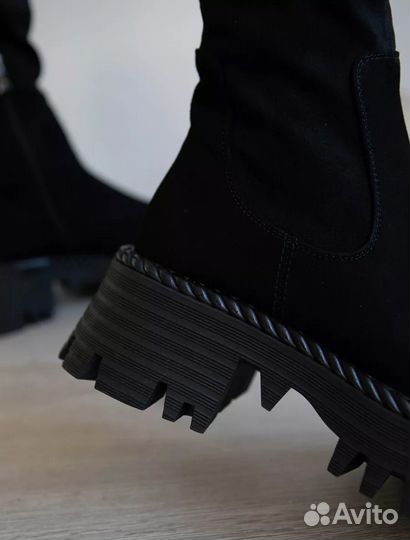 Сапоги ботфорты чулки зимние 36-37