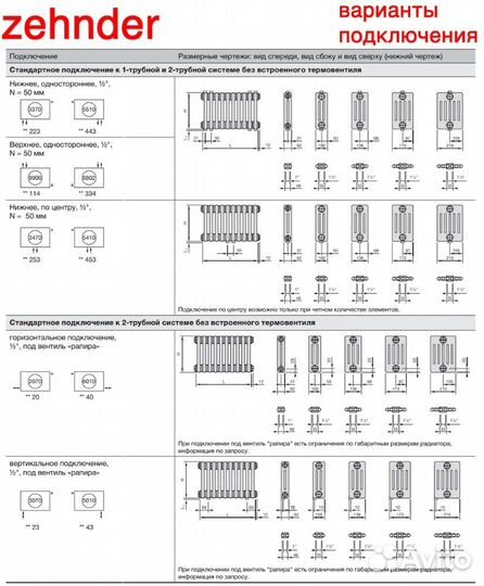 Стальной трубчатый радиатор отопления Zehnder 4090