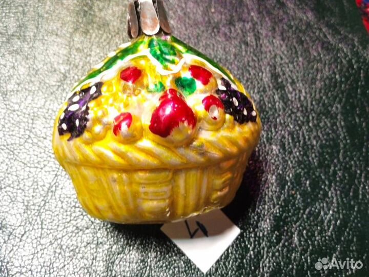 Елочные игрушки СССР корзина с фруктами и другое