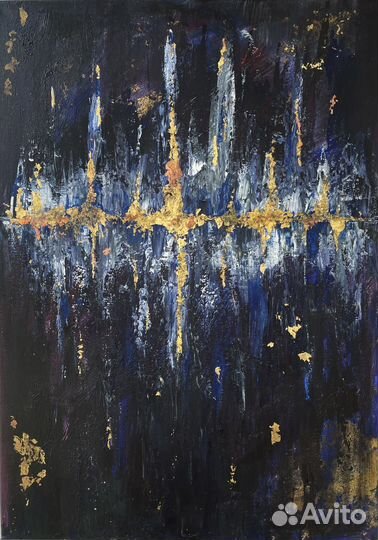 Картина «сияние « акрилом на холсте