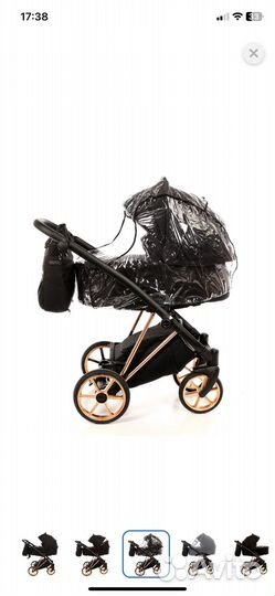 Коляска 3 в 1 Tako Jumper Style черный-медь