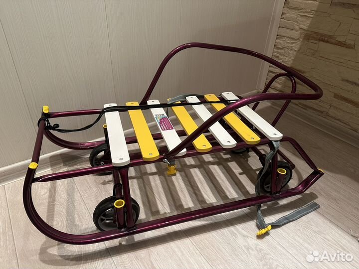 Детские санки с колесиками новые