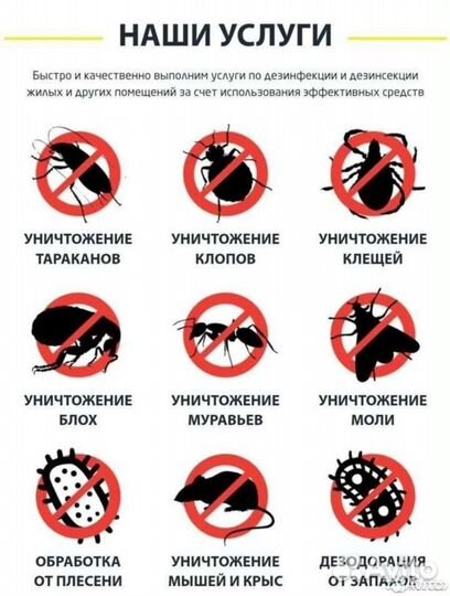 Избавим от тараканов, клопов и прочее