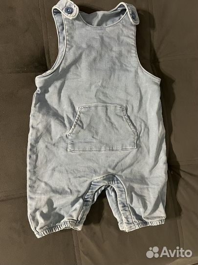 Джинсовый комбинезон летний детский 9-12 мес