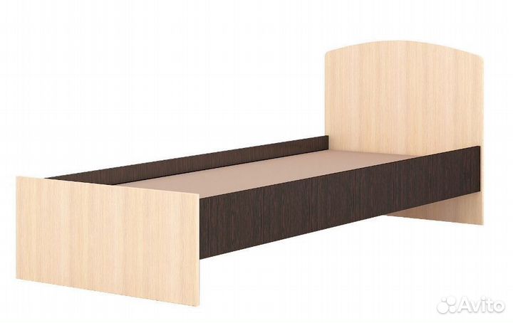 Лаконичная кровать Дуб молочный/Венге