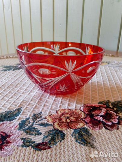 Ваза цветной хрусталь СССР