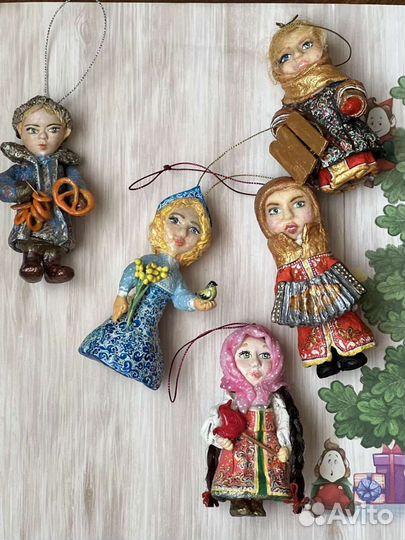 Ватные елочные игрушки новые