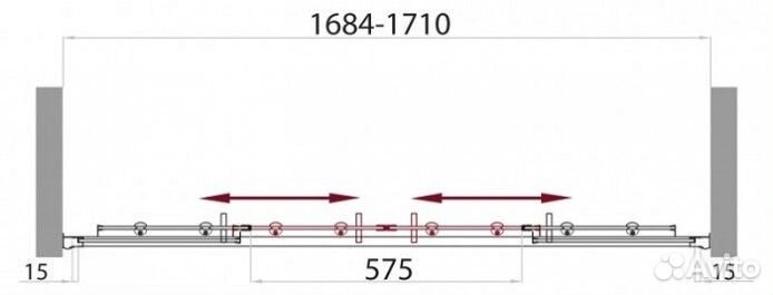 Душевая шторка на ванну BelBagno UNO-VF-2-170/145