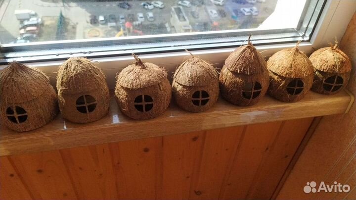 Кокос в аквариум. Домик