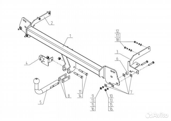 Фаркоп на Toyota Camry (XV40, 50) Автос