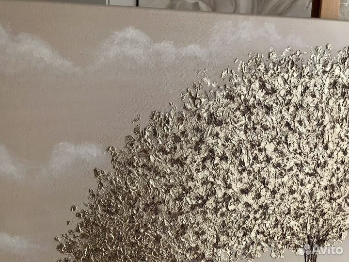 Большая картина маслом Золотое дерево благополучия