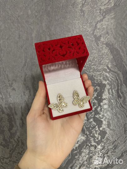 Новые серьги бижутерия вечерние бабочки