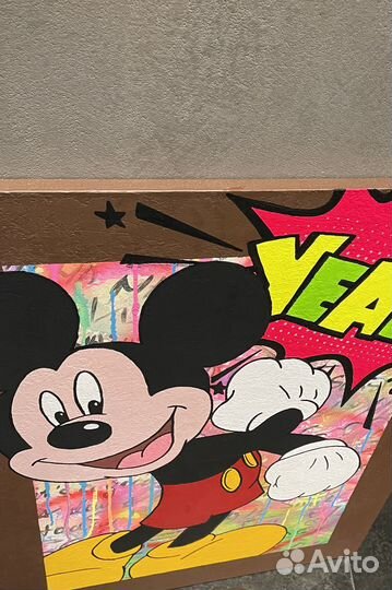 Картина в рамке Микки Маус Поп Арт Мультфильм