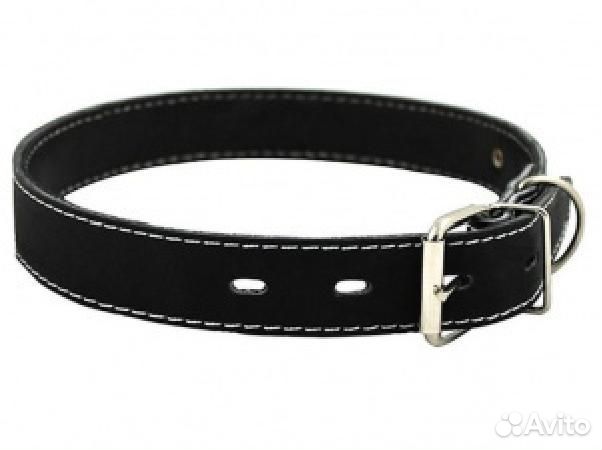 Ошейник кожаный с синтепоном ширина 30 мм, обхват