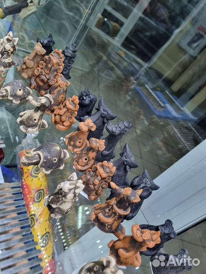 Свистульки глиняные звери