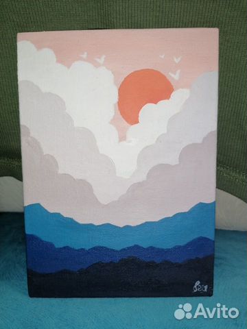 Интерьерная картина в стиле минимализм 'Закат'