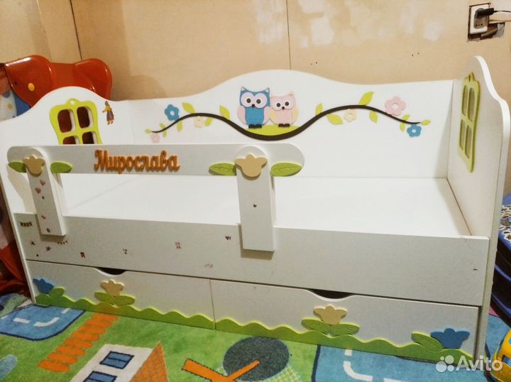 Детская кровать «Совята» + Матрас и постельное