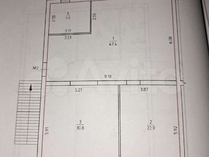 3-к. квартира, 107 м², 2/2 эт.