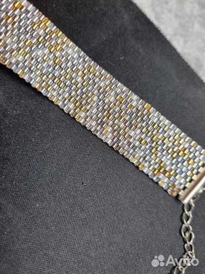 Комплект из бисера браслет и серьги