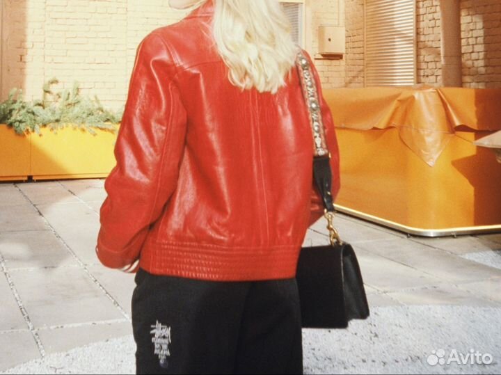 Кожаный бомбер винтаж