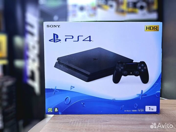Новая Sony Playstation 4 Slim, 1 тб, 2 джойстика