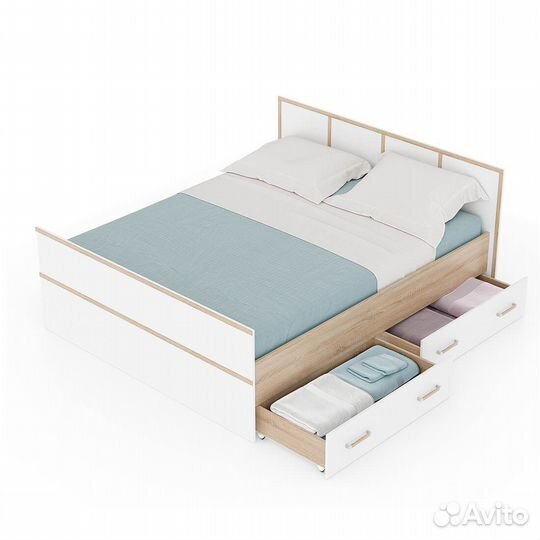 Кровать с ящиками Киото + матрас 160х200см