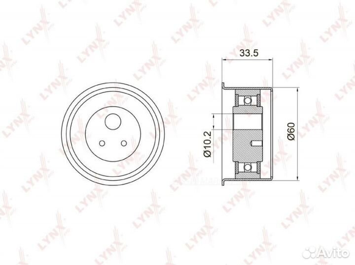 Lynxauto PB-1036 Ролик натяжной ремня грм