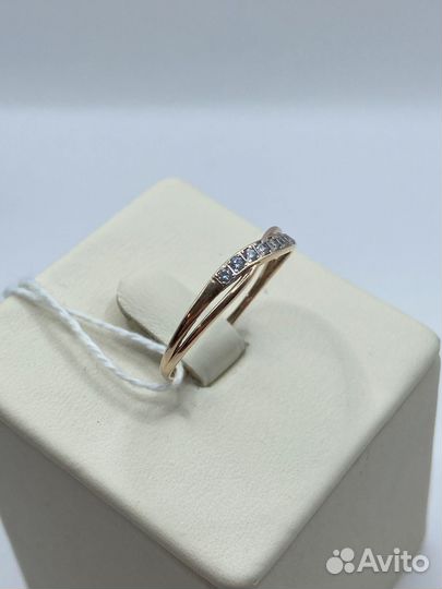 Золотое кольцо с камнем/ фианит/проба 585/вес 1 гр