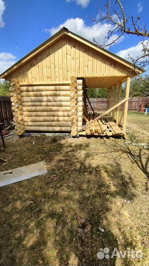 Баня 6 на 5 под крышу или под ключ. Бревенчатая