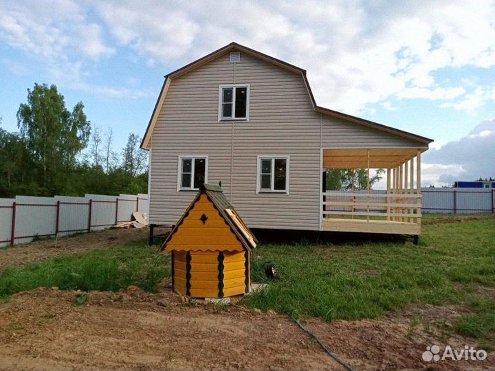 Каркасный дом щитовой 6х8 с террасой