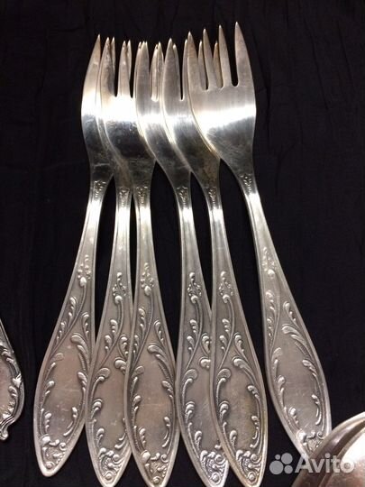 Вилки ножи рыбные мельхиор СССР Классик зиш зид