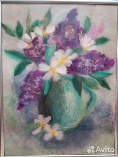 Картина из шерсти