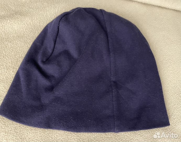 Шапка для мальчика трикотаж, темно синяя