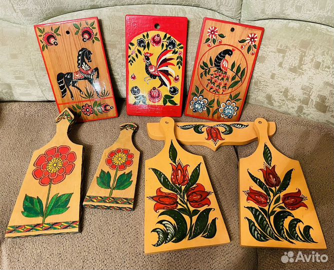 Доска деревянная расписная