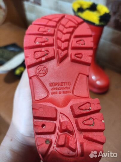 Детские резиновые сапоги 25 размер