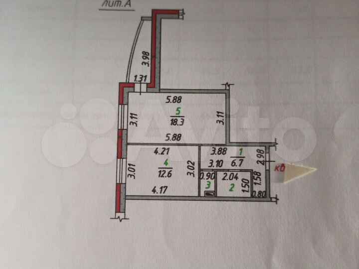1-к. квартира, 46,1 м², 1/9 эт.