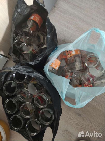 3 пакета стеклянных банок с крышками