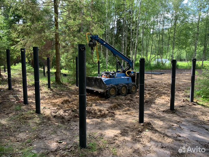 Винтовые сваи под ключ установка.Свайный фундамент