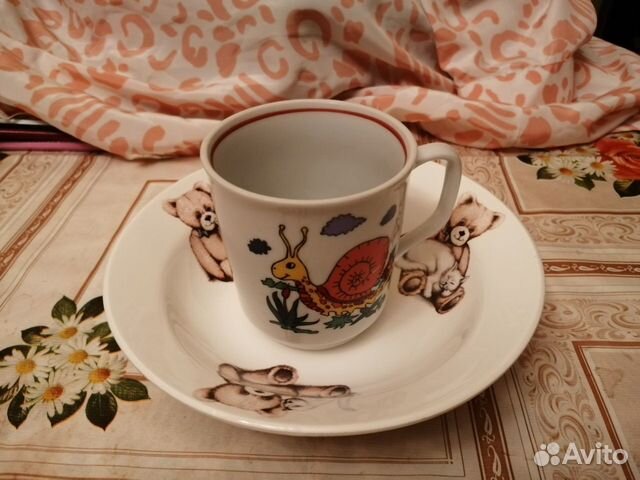 Чашка с блюдцем детские