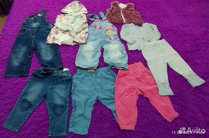 Большой пакет вещей на девочку 74-80