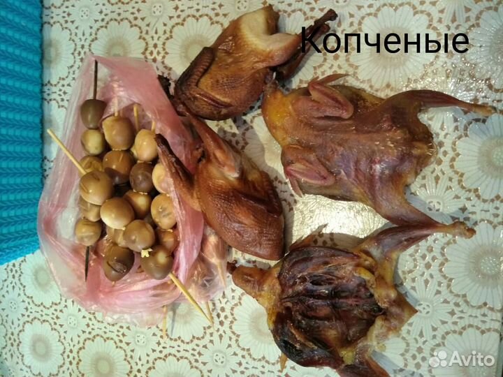 Яйца перепелиные,тушки копченые