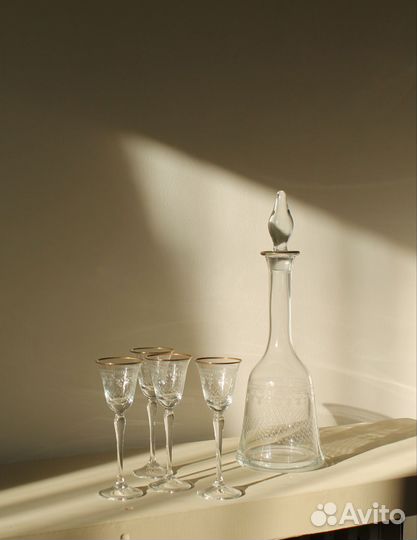 Штоф графин рюмки Богемия