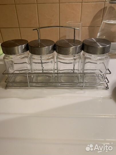Органайзер. Баночки стеклянные по 300 мл-4 шт