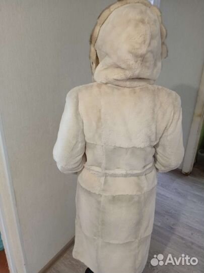 Шуба норковая с капюшоном