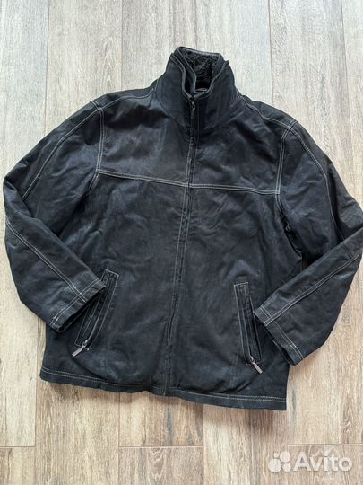 Мужская утепленная кожаная куртка