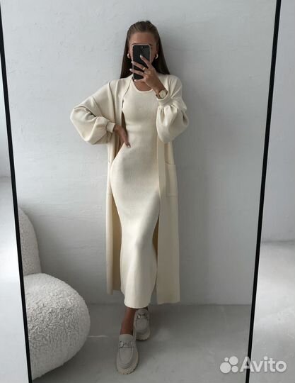 Костюм кардиган и платье