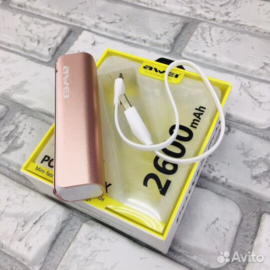 Внешний акб 2600mah Awei P90 розовый