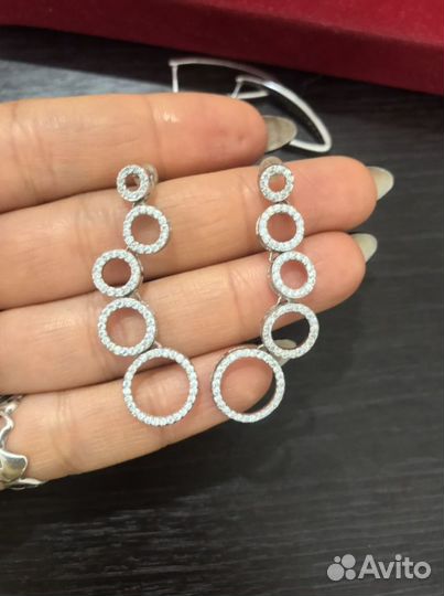 Серебряные серьги с церконом