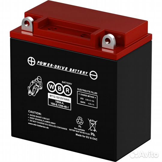 Аккумулятор WBR MT 12-10ah для мотоциклов, скутер