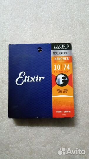 Струны Elixir 12062 NanoWeb 8 струн. 10-74